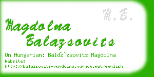 magdolna balazsovits business card